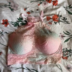 Lacy PINK Halter Bra